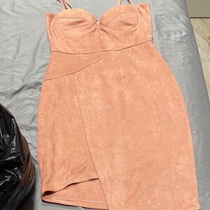 Elegant Peach Strapless Dress